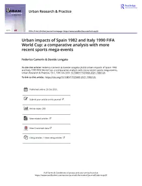 Urban impacts of Spain 1982 and Italy 1990 FIFA World Cup: a comparative analysis with more recent sports mega-events