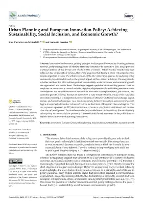 Urban Planning and European Innovation Policy: Achieving Sustainability, Social Inclusion, and Economic Growth?   