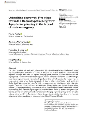 Urbanizing degrowth: Five steps towards a Radical Spatial Degrowth Agenda for planning in the face of climate emergency