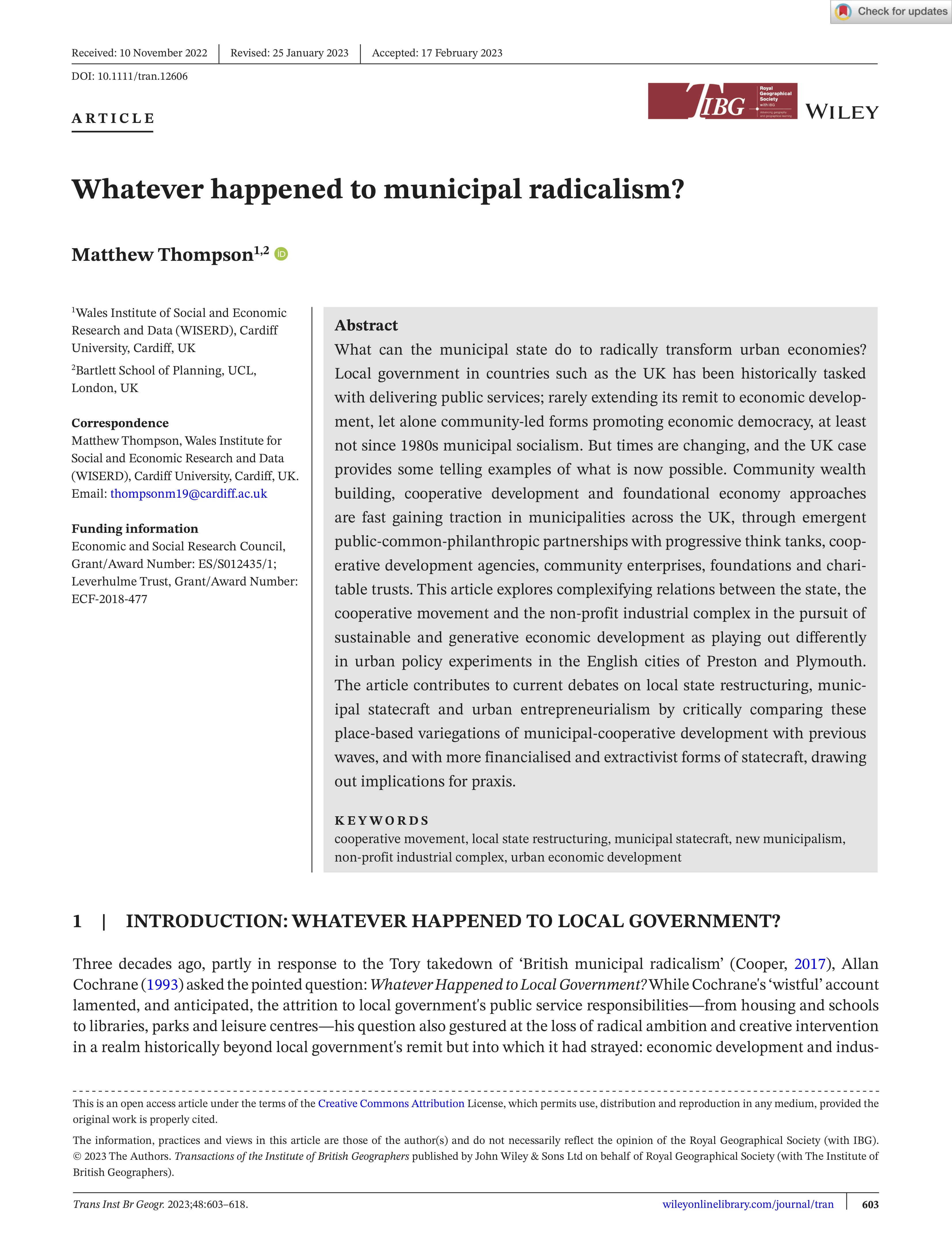 Whatever happened to municipal radicalism?