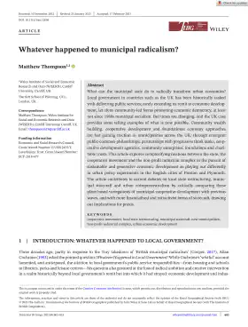Whatever happened to municipal radicalism?