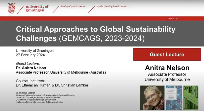 Anitra Nelson: Degrowth - Global and Local